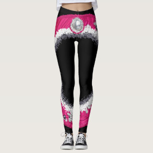 Glam rosa julkrans leggings