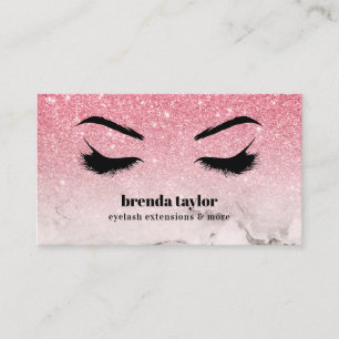 Glam rosa Marble Eyelash Browbar glitter Visitkort