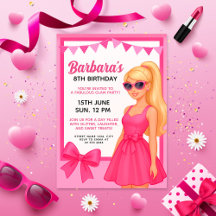 Glam Rosa Party Girl Girl Design | Snyggt Birthday
