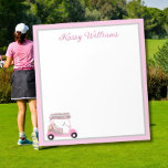 Glam Rosa Personlig Golf Cart Namn Anteckningsblock<br><div class="desc">En glamorös, unik golfvagn - rosa och en aning diamanter - smakfullt genomförd - redo till springa under kursen - anteckningsblocket. Det här är en underbar gåva till allt golf älskare - roligt/attraktiv/unik. Anpassa det med din namn. Om du har några designfrågor eller en speciell begäran, skicka en chatta eller...</div>