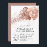 Glam  Rosa ros Glitter-baronfödelsedag i Guld Inbjudningar<br><div class="desc">Glam  Rosa ros Glitter-bloggen Balloon Birthday-inbjudan</div>