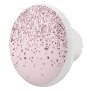 Glam Rosa ros Guld Glitter Diamond Confetti Knopp