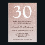 Glam Rosa ros Guld Glitter Gnistra 30års födelseda Inbjudningar<br><div class="desc">Fira födelsedagsfirandet med denna Glam Snyggt Rosa ros Glitter Gnistra Birthday Card-inbjudan.</div>