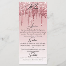 Glam Rosa Rosa Guld Glitter Dropp Elegant Meny