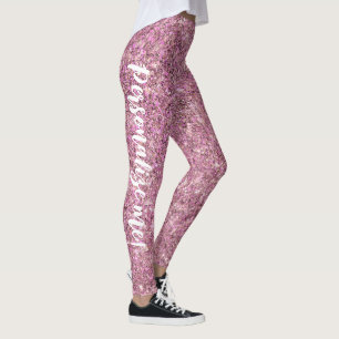 Glam Rosa Sand Sjöjungfru Glitter ANPASSNINGSBAR T Leggings