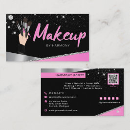 Glam Rosa Silver Diamonds Makeup Artist MUA Visitkort