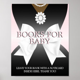 Glam Rosa Tiffany Baby Shower Bokar för Baby-tecke Poster