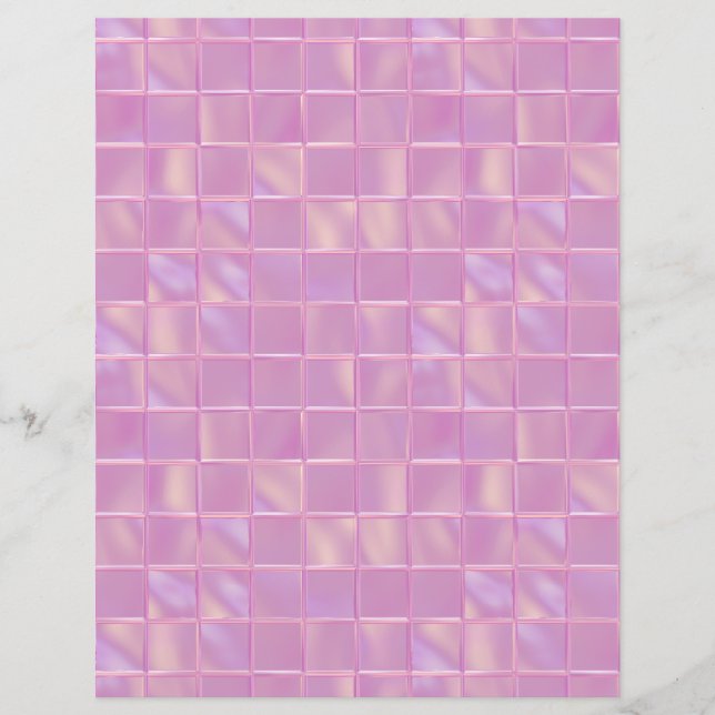 Glam Rosa Tiles Scrapbook Papper (Framsida)