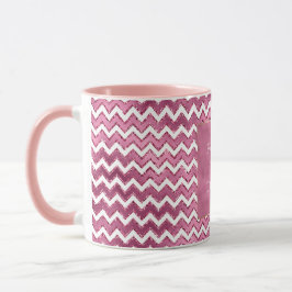 Glam Rosa White Zigzag Rand Mugg