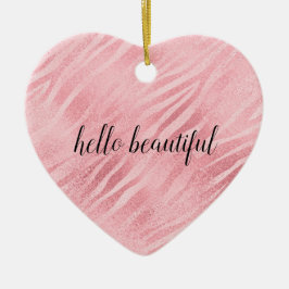 Glam Rosa Zebra tryck Julgransprydnad Keramik