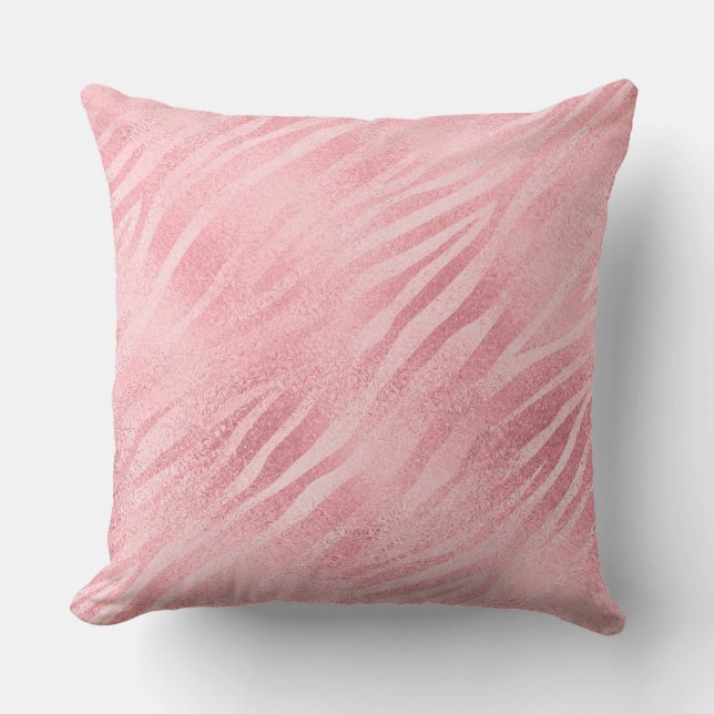 Glam Rosa Zebra tryck Kudde (Framsida)