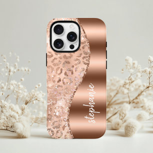 Glam Rose Gold Fals Folie Leopardfläckar Namn