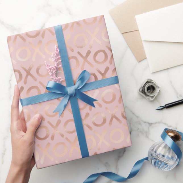 Glam Rose Gold Rodnad XOXO Presentpapper (Gifting)