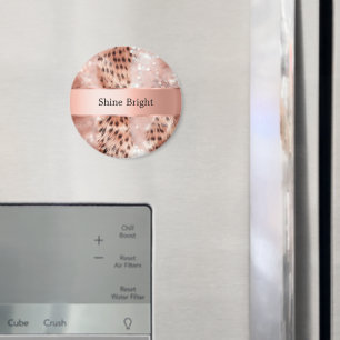 Glam Rose Guld Leopard Jul Magnet