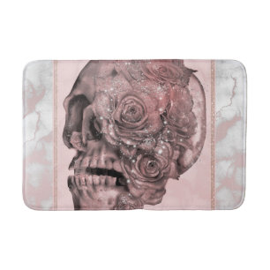 Glam Rose Guld Rosa Skalle Marmor Badrumsmatta