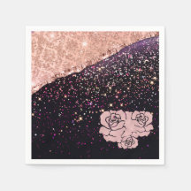 Glam Rose Svart Glitter Rosa Rosor