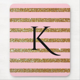 Glam rosor och den guld- randiga Monogrammed musen Musmatta