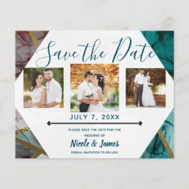 Glam Rost Rosaton Turkos & Guld Chic Modern Datum 