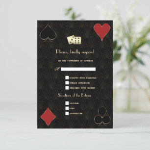 Glam Royal Guld Black Art Deco 20:e Bröllop OSA Kort