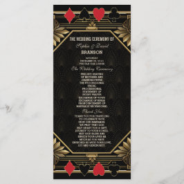 Glam Royal Guld Black Casino Poker Bröllop Program