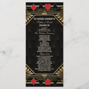 Glam Royal Guld Black Casino Poker Bröllop Program