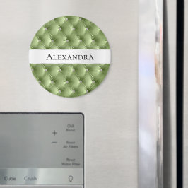 Glam Sage Grönt faux Velvet Luxury Namn Magnet