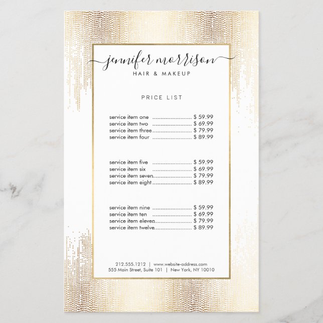 Glam Script Guld Confetti Rain Flygblad (Framsidan)