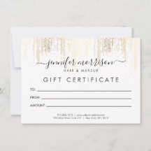 Glam Script Guld Confetti Rain Gift-certifikat