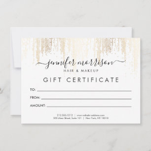 Glam Script Guld Confetti Rain Gift-certifikat