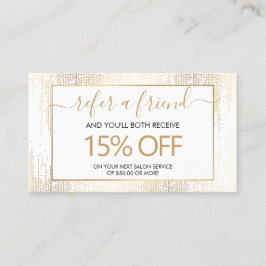 Glam Script Guld Confetti Rain Referral Visitkort