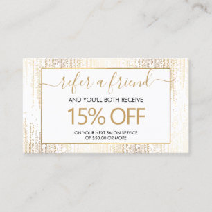 Glam Script Guld Confetti Rain Referral Visitkort