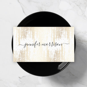 Glam Script Guld Confetti Rain Visitkort