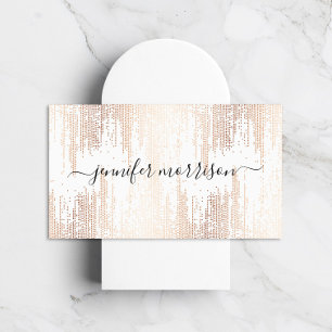 Glam Script Ro Guld Konfetti Rain Visitkort