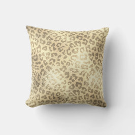 Glam Sepia Guld Animal Lampart Skin Luxury Kudde