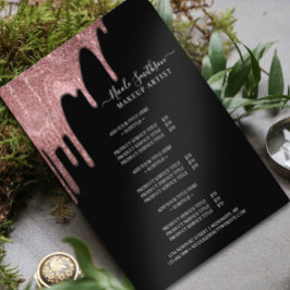 Glam-servicelista för Makeup Artist Ro Guld Glitte Flygblad
