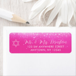 Glam Shock rosa Bat mitzvah Returadress Etikett