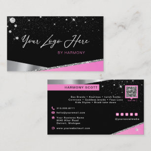 Glam Shock rosa Diamond Service eller Brand Visitkort