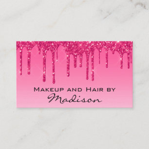 Glam Shock rosa Drips Glitter Drips Makeup Artist Visitkort