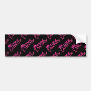 Glam shock rosa faux glitter gym drottning mönster bildekal