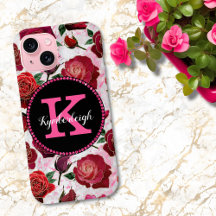 Glam Shock rosa Ro Marble Diamond Monogram Namn