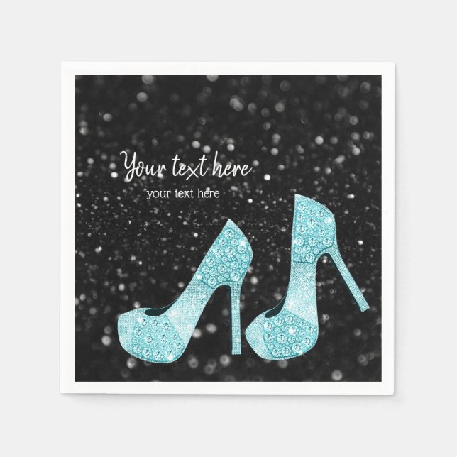 Glam Shoes-Högklackar för tillfällen Pappersservett (Framsidan)