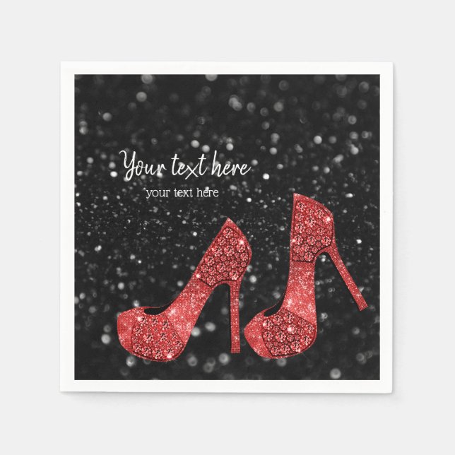 Glam Shoes-Högklackar för tillfällen Pappersservett (Framsidan)