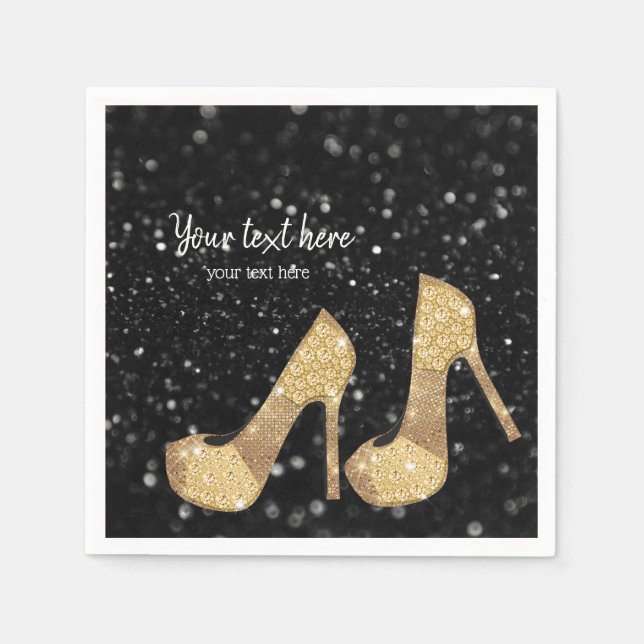 Glam Shoes-Högklackar för tillfällen Pappersservett (Framsidan)