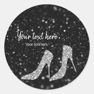 Glam Shoes-Högklackar för tillfällen Runt Klistermärke