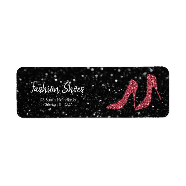Glam Shoes Högklackars Returadress Etikett (Framsidan)