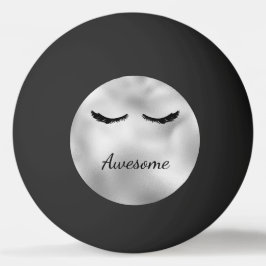 Glam Silver Black Eyelash Fantastisk Personlig Pingisboll