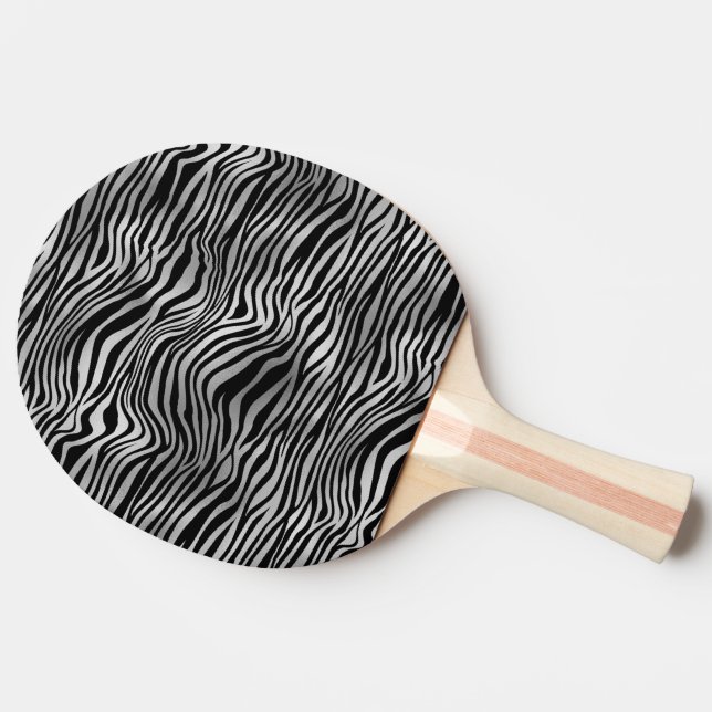 Glam Silver Black Zebra tryck Pingisracket (Sidan)