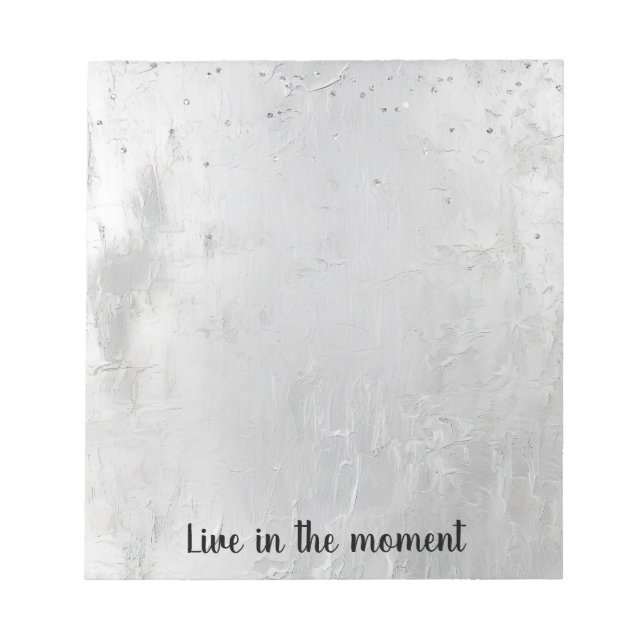 Glam Silver Confetti Anteckningsblock (Framsida)