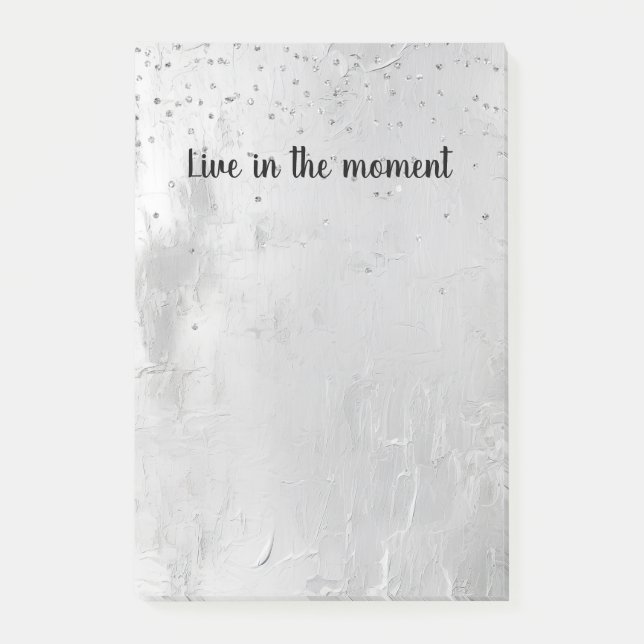 Glam Silver Confetti Post-it Block (Framsida)