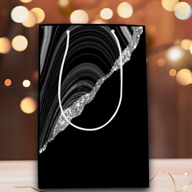 Glam Silver Glitter Black Festive (Skapare uppladdad)